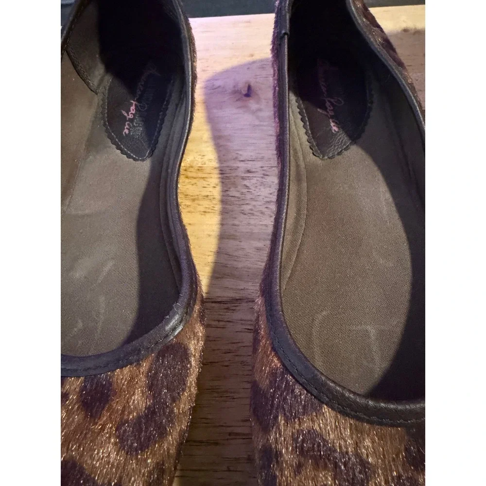 American Rag Cie Celia Leopard Print Ballet Flats Womens Size 10 Brown Tan Black